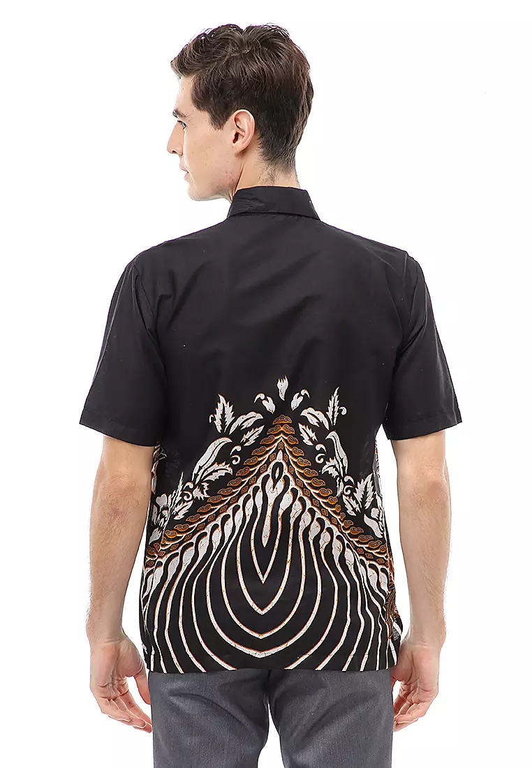 Kendrick Atasan Formal Kemeja Batik Pria Motif Ayam Short Sleeve Material Cotton ORIGINAL