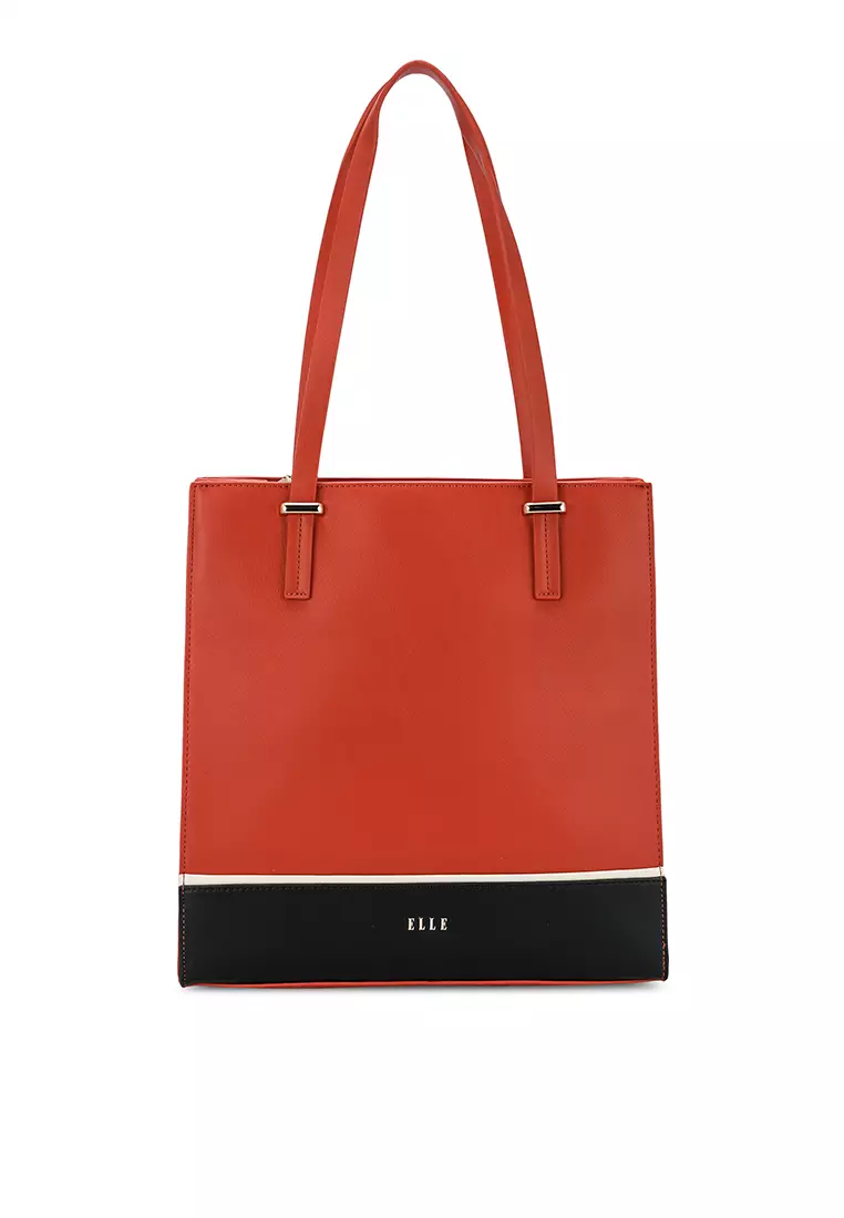 Red interior tote discount bag