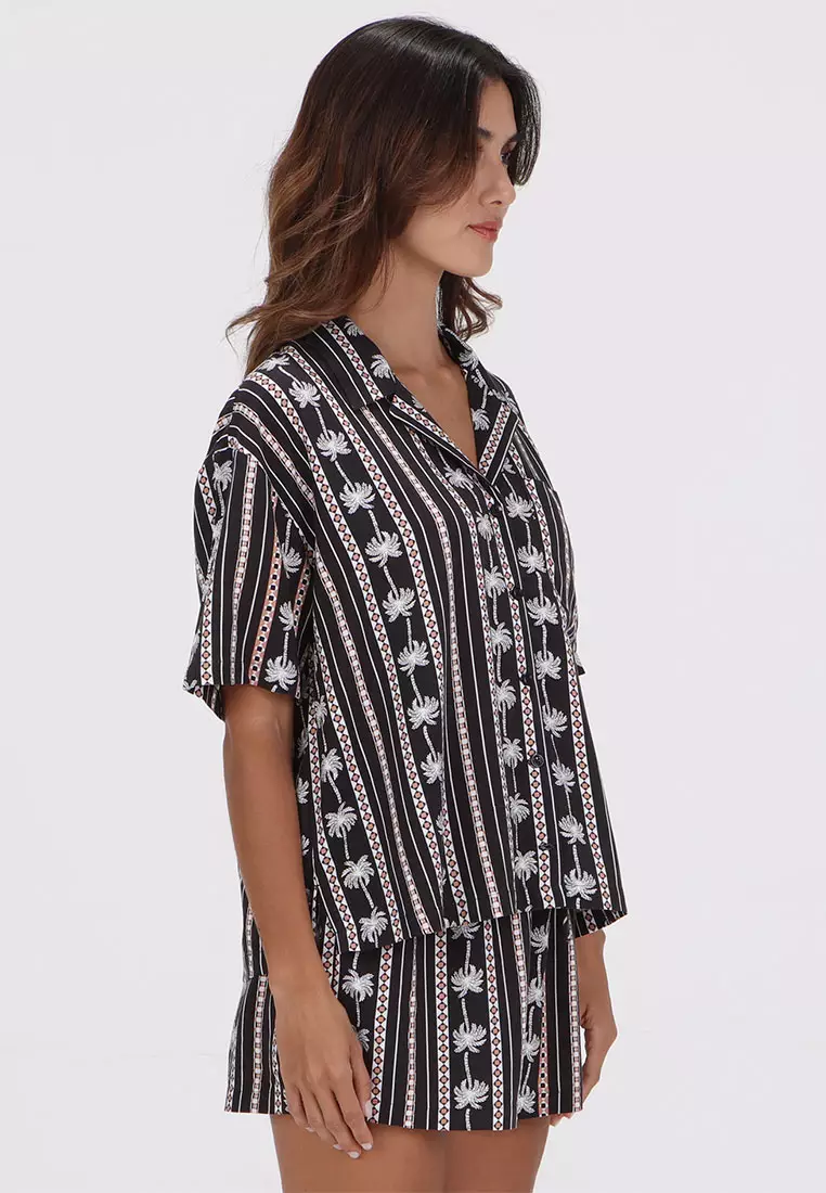 GSH SUN STUNNER SHORT SLEEVE SHIRT BLACK COMBO