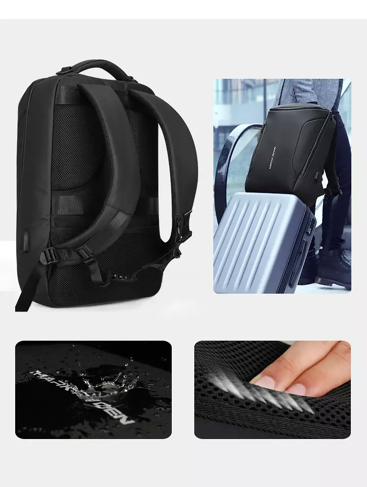 Mark Ryden MR9031 Tas Ransel Backpack Laptop Pria 15.6 Inch USB - BLACK