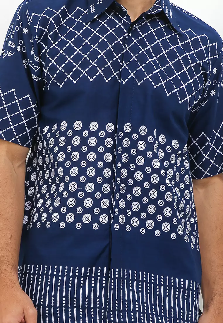 Nismara Kemeja Batik Exclusive Premium Pria Casual Modern Lengan Pendek