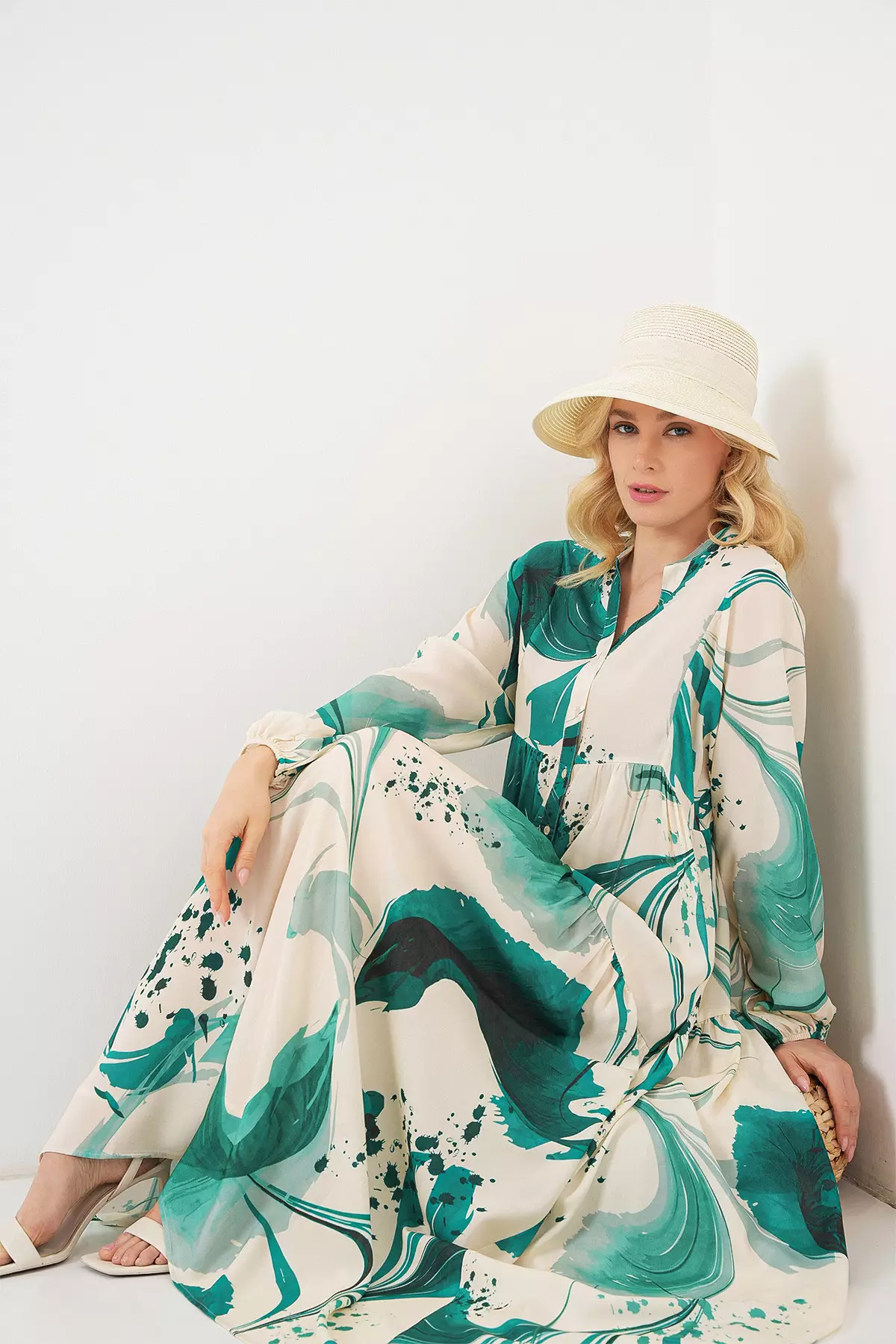 Modest Printed Maxi Dress