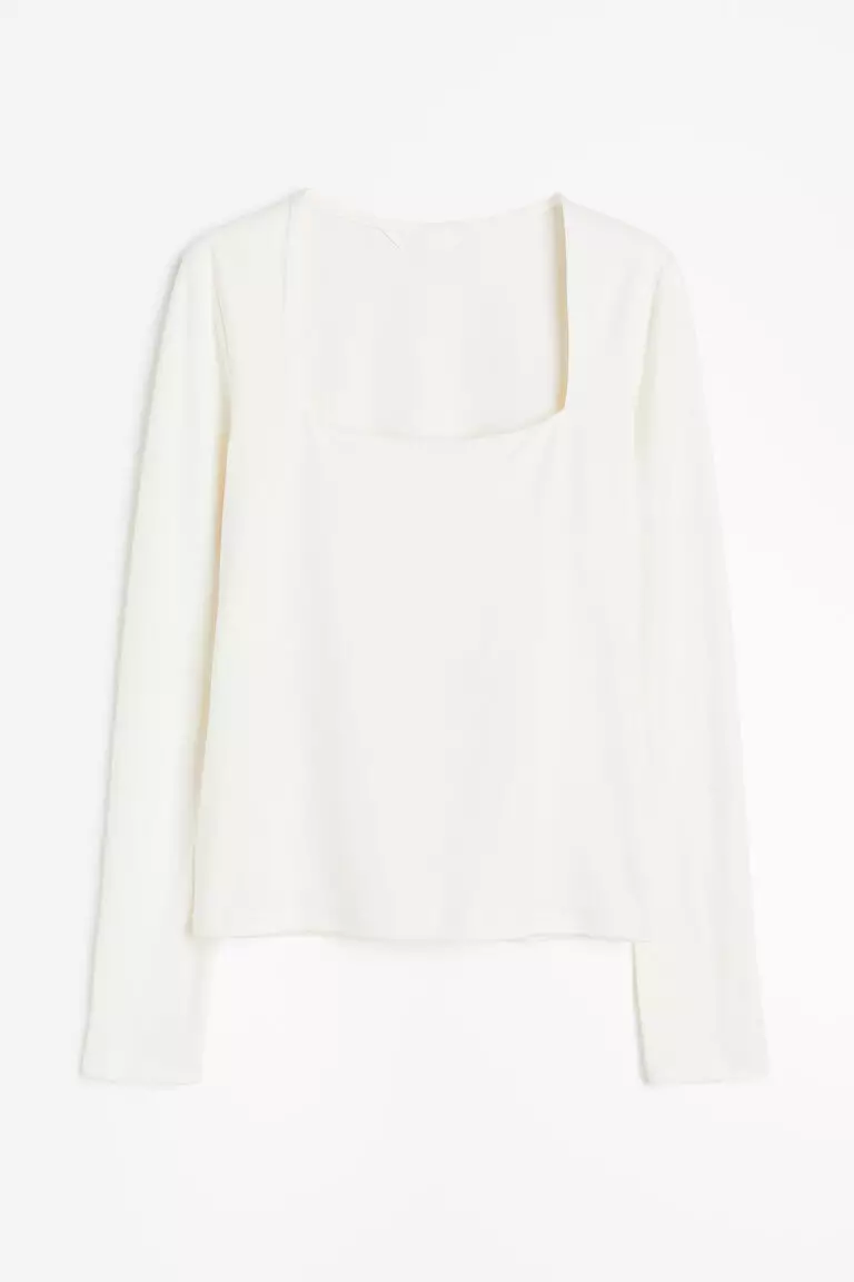 Long-sleeved jersey top