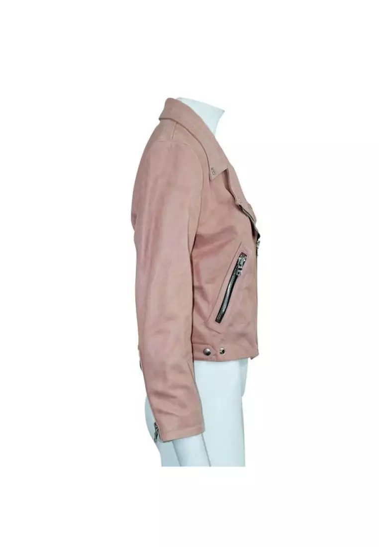 Buy Reformation Pre Loved REFORMATION Light Pink Leather Jacket