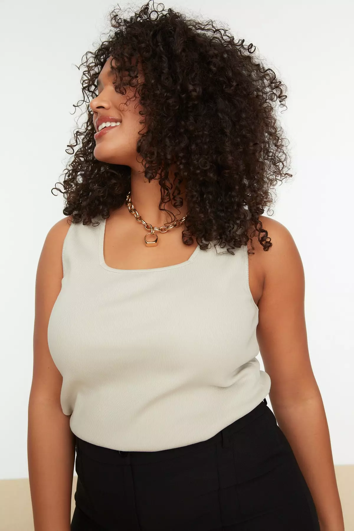 Plus Size Square Neck Tank Top