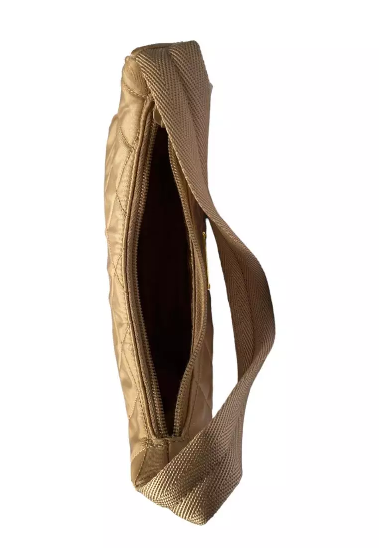 Prada 1NE051 Contenitore Maniglia Tessuto Hobo Quilted Beige