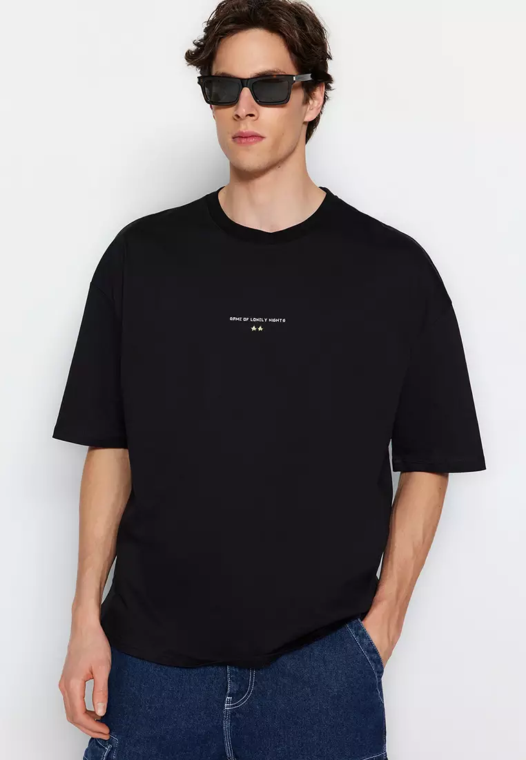 Crew Neck Short Sleeve Game Over Printed T-Shirt