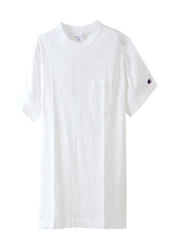 Champion white CHAMPION Men's Short Sleeve Pocket T-Shirt In White 0560FAA0A71139GS_1