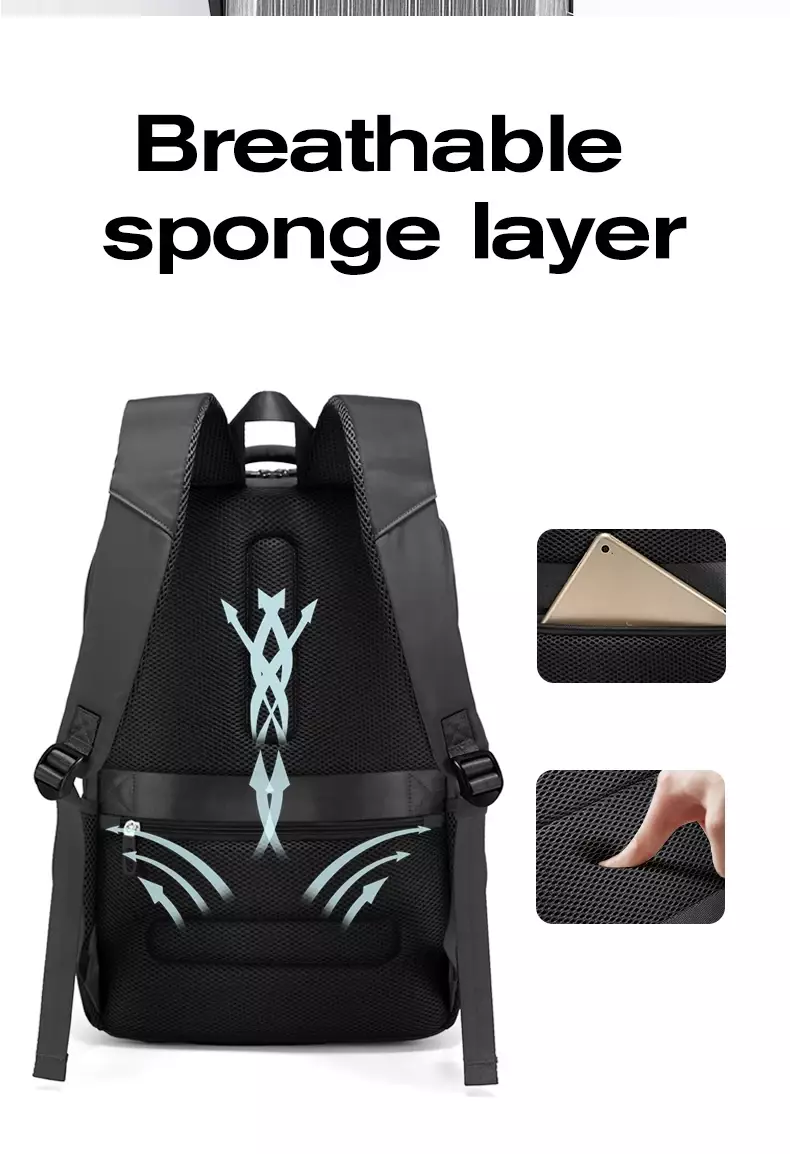 Bange BG1807 Tas Ransel Backpack Laptop Kerja Kuliah sekolah 15.6 Inch - Hitam