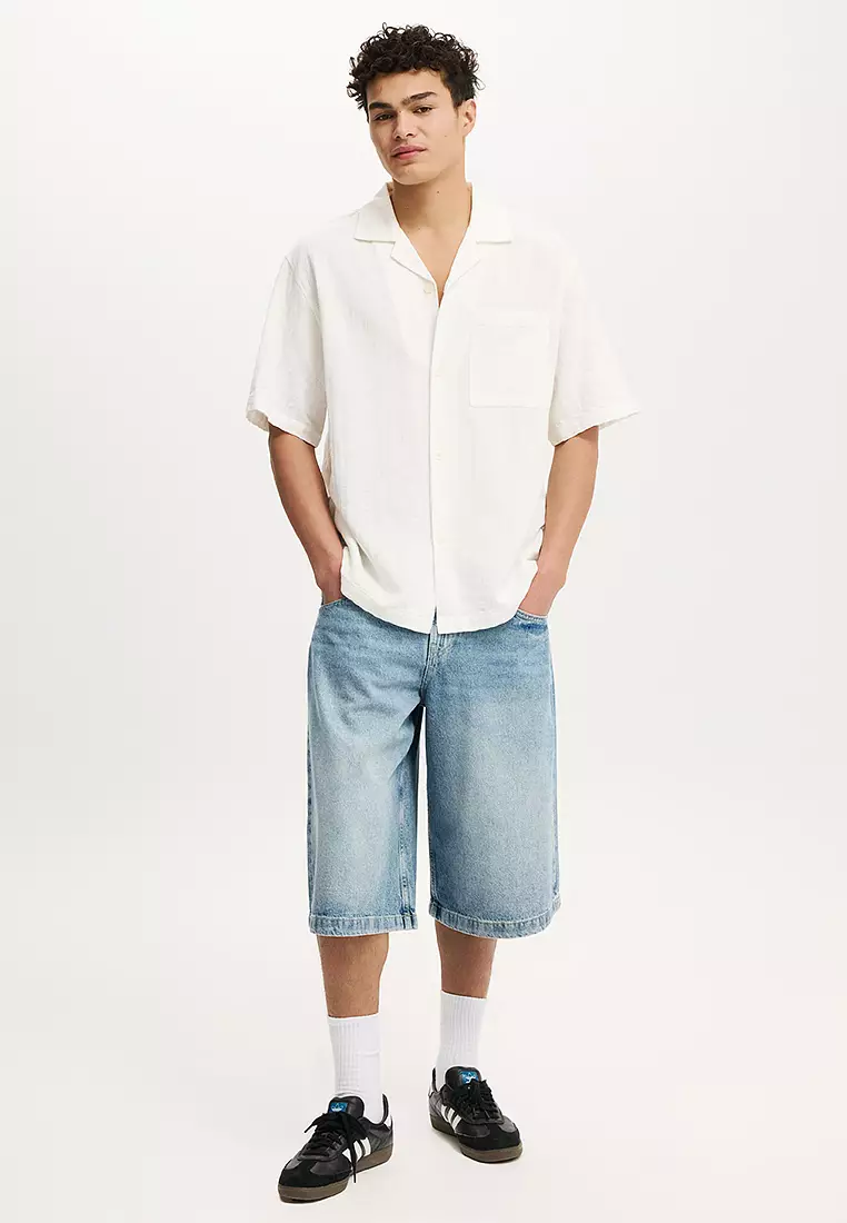 Washed Box Fit Short Sleeves Shirt