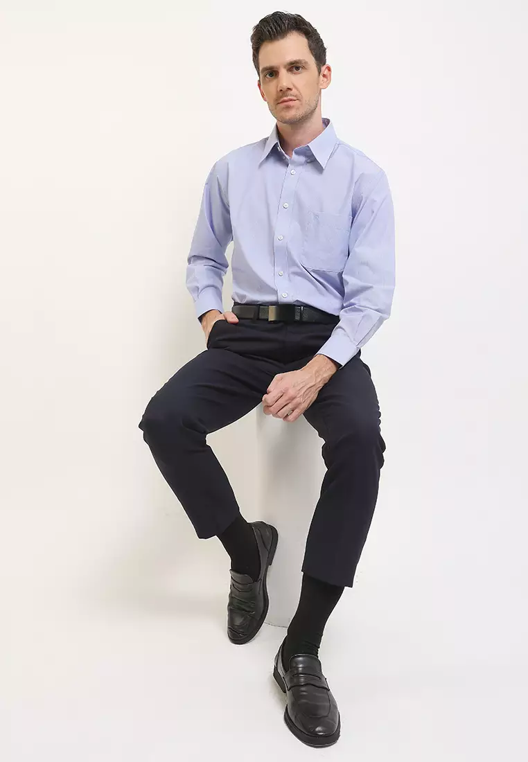 Kemeja Lengan Panjang Pierre Cardin Check Lonner - Casual Blue