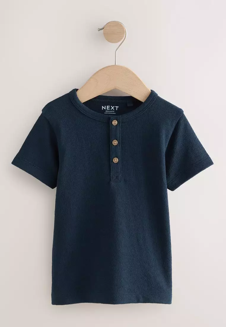 Buy NEXT Short Sleeve Henley Neck T-Shirts 3 Pack 2026 Online | ZALORA