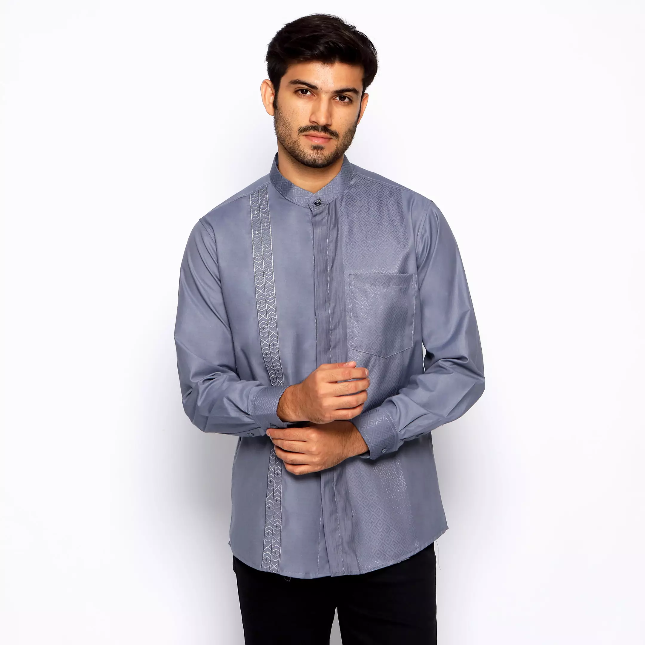 Casella Baju Koko Pria Lengan Panjang Exclusive Premium | Baju Koko Ishaq Lengan Panjang 9948 Blue