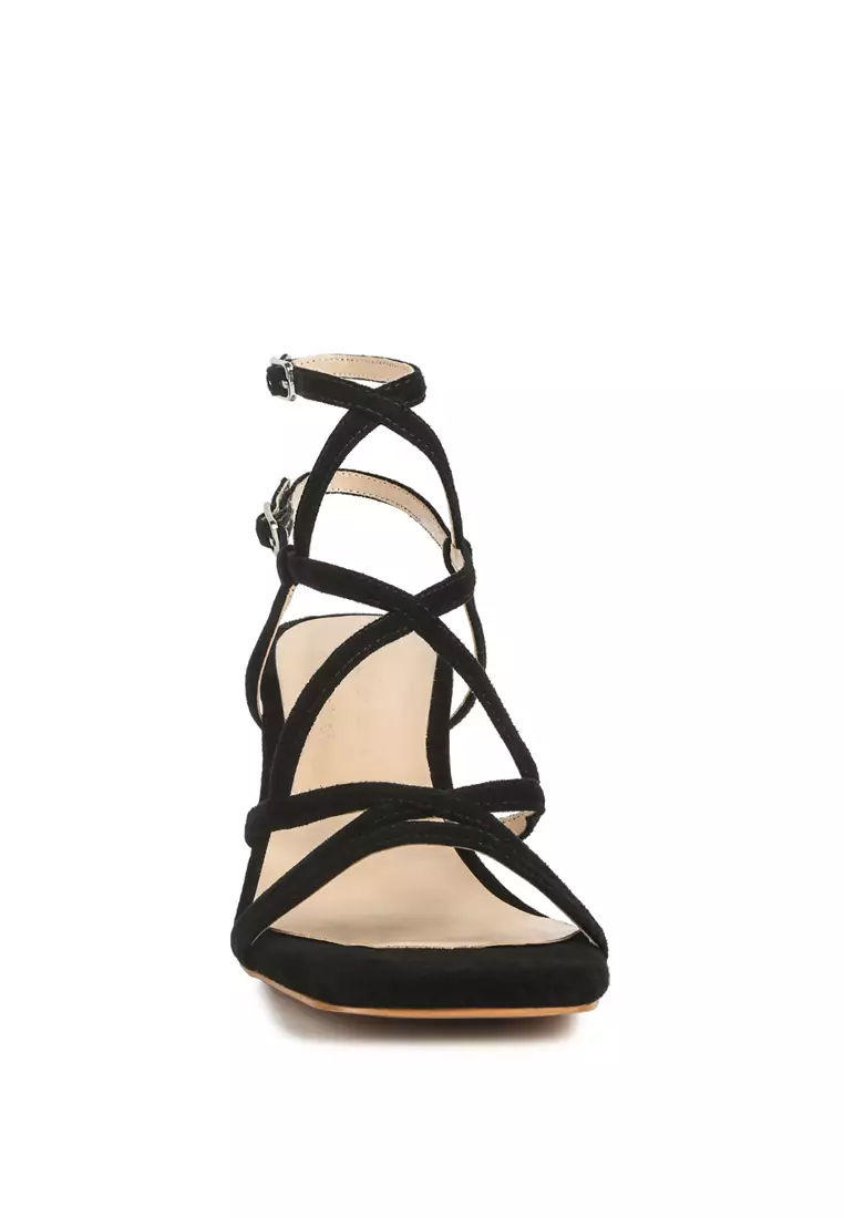 Buy Rag And Co Black Strappy Block Heel Sandals 2024 Online Zalora 5776