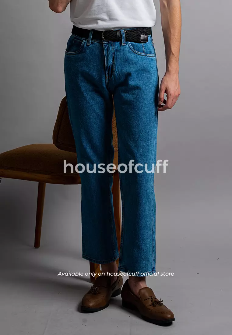 Houseofcuff Celana Jeans Reguler Fit Pria Panjang Denim Biru Muda