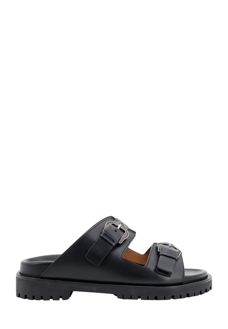 OFF-WHITE - Leather sandals with metal buckles with Arrow logo - Black