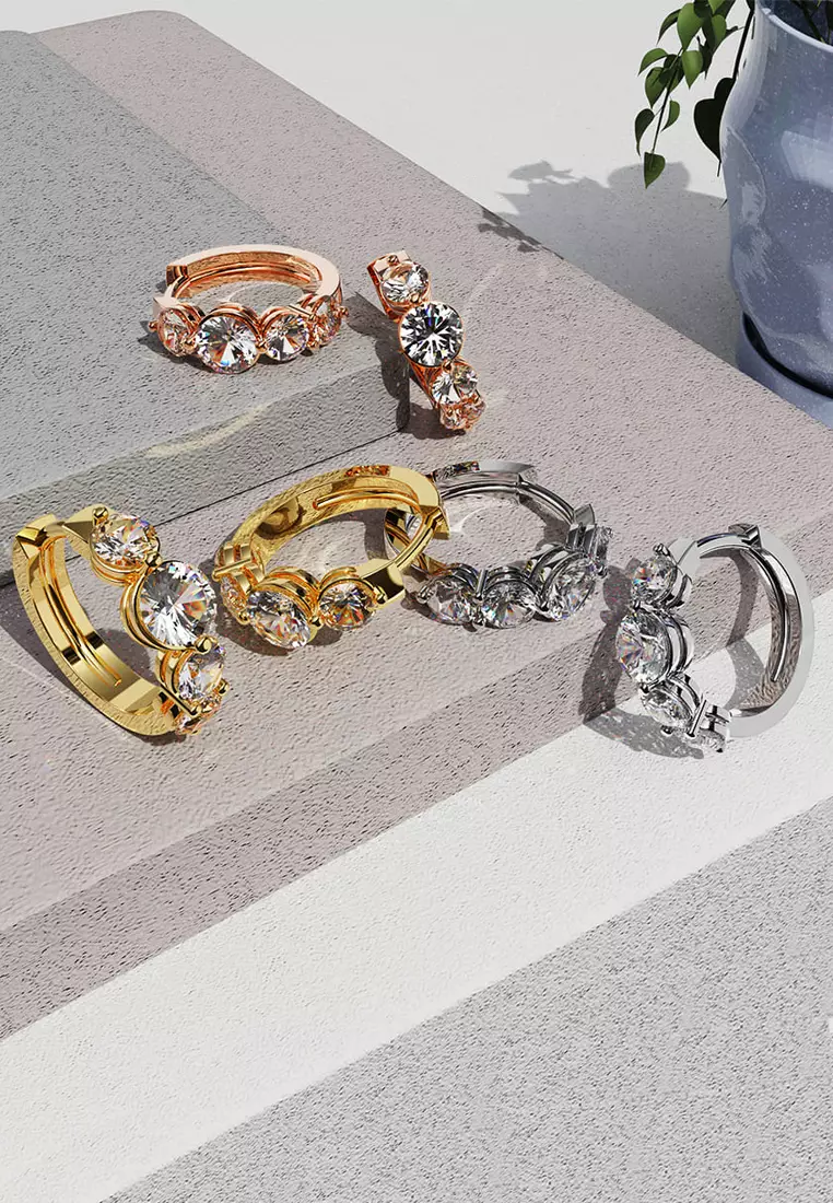 Buy Krystal Couture KRYSTAL COUTURE Sassy Girl Hoop Earrings