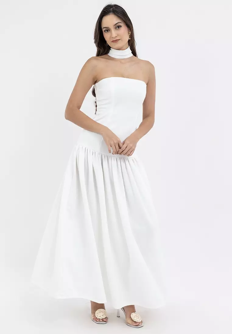 Amaya Bandeau Drop Waist Maxi Dress