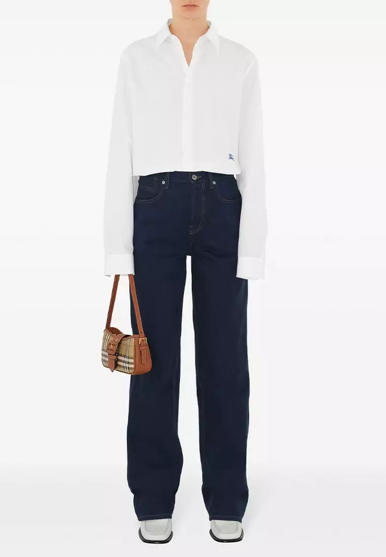 Check Sling Shoulder Bag in Archive Beige/Briar Brown