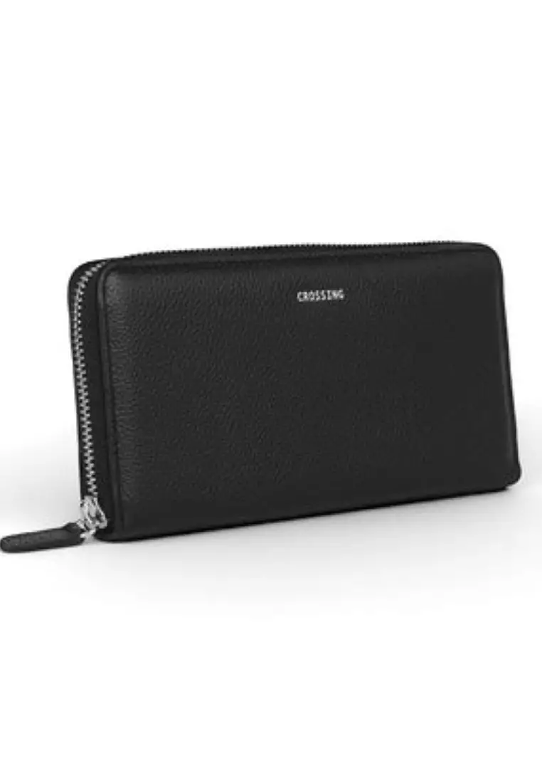 Crossing Milano Long Zip Wallet RFID - Black