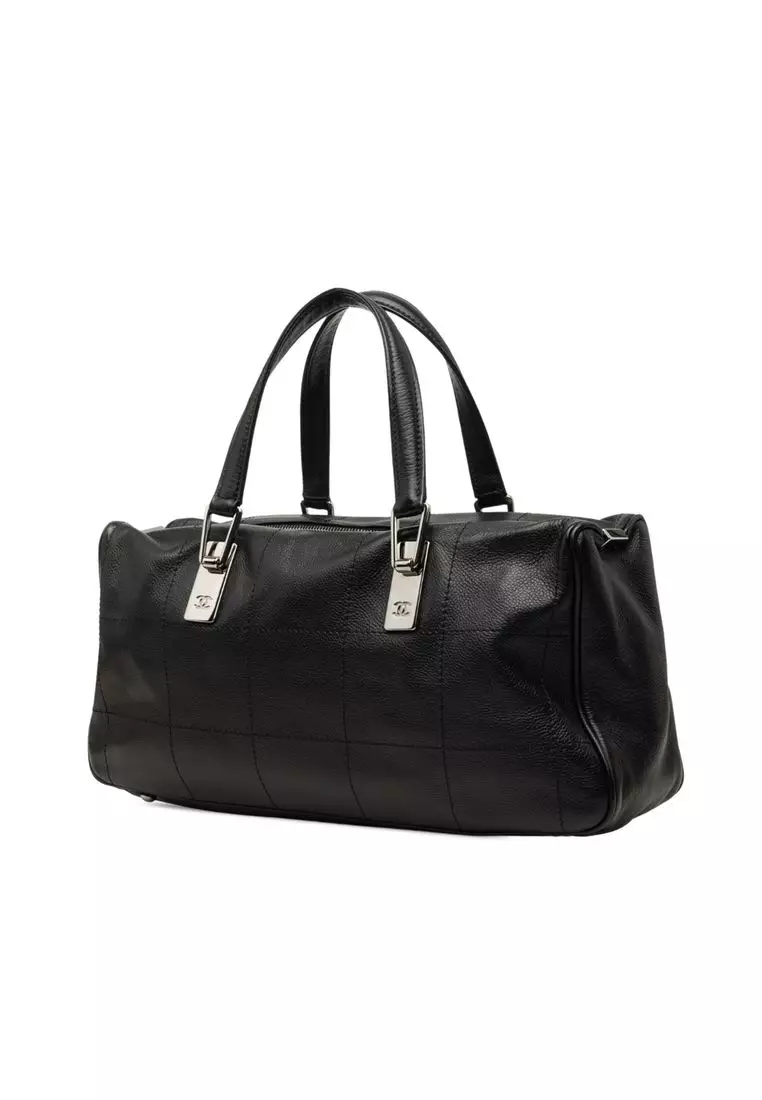 Pre-Loved Chanel Cc Caviar Square Stitch Handbag