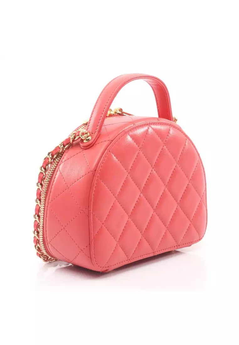 Pre-Loved Chanel matelasse chain shoulder bag lambskin pink gold hardware 2WAY