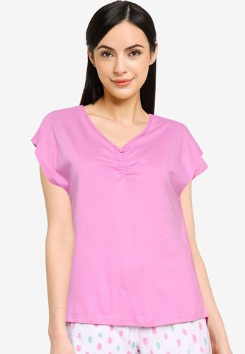 OVS pink Short Sleeve Pyjama Top 03BF1AAEA11D48GS_1
