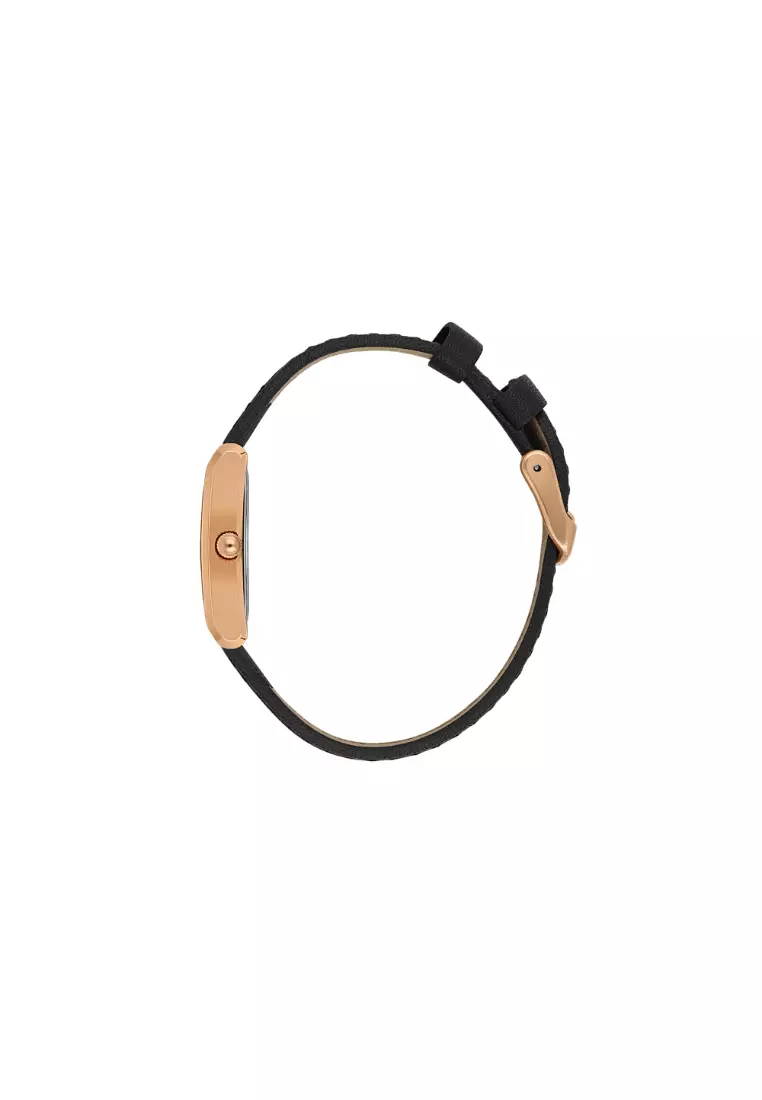Women Analog Black Leather Watch DK.1.14124-6