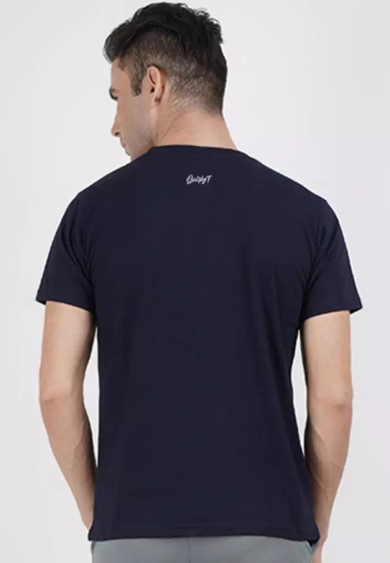 Anchor Bones Print Graphic Blue Short Sleeves Regular Fit Tee