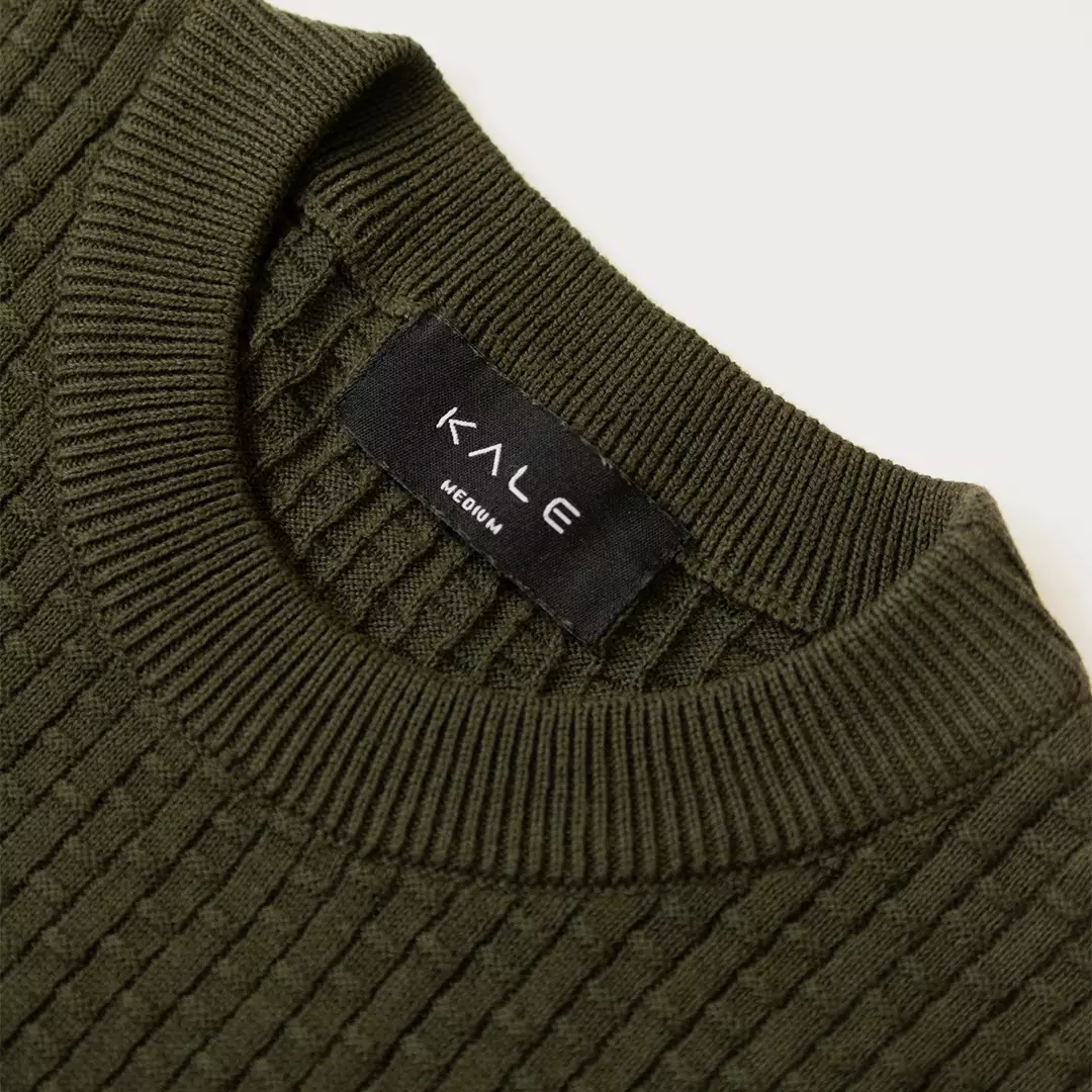Kale Miller Army / Sweater Rajut Pria Lengan Pendek / Knitwear