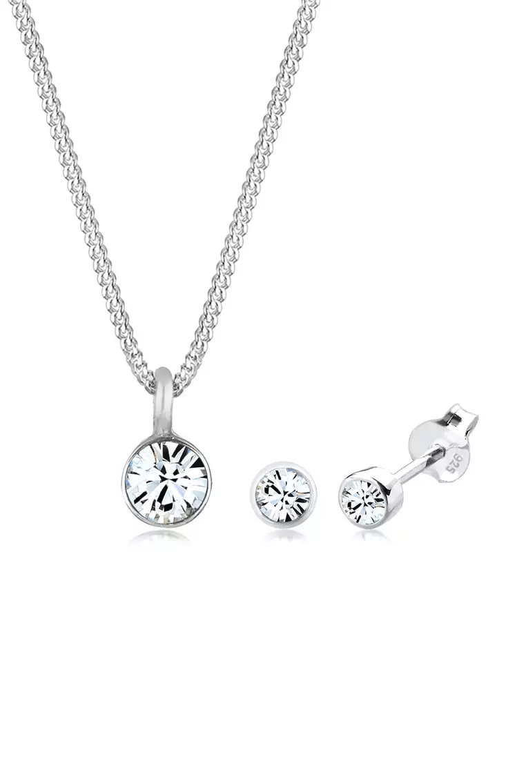 Jewelry Set Solitaire Kette Crystal
