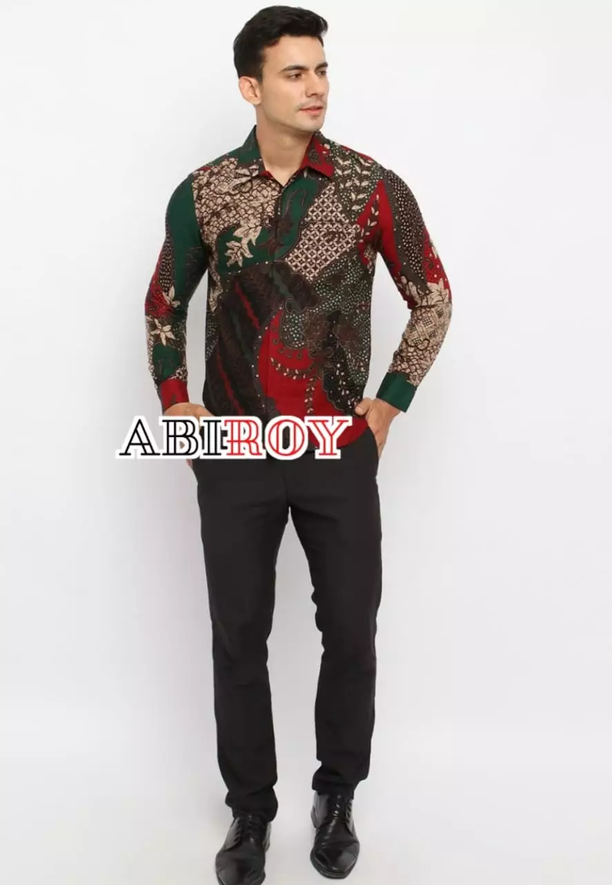 Kemeja Batik Pria Premium Slimfit Elegant Modern Lengan Panjang Basudewa Ijo