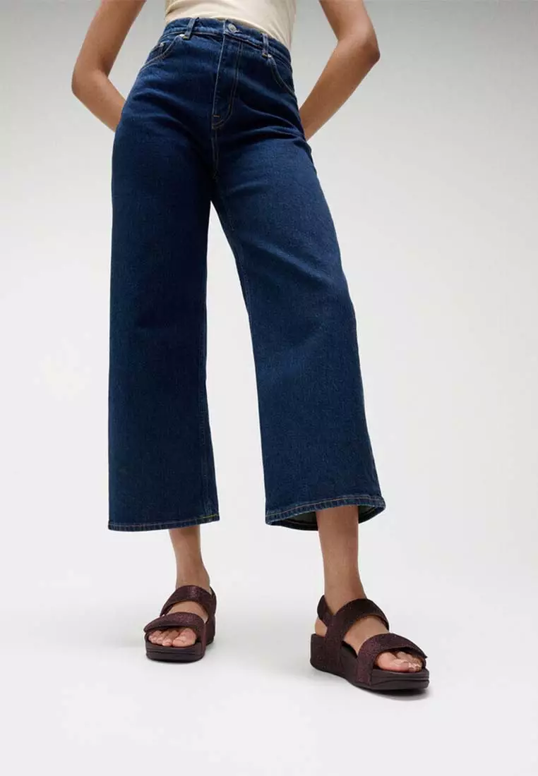 FitFlop LULU Adjustable Shimmerlux Back-Strap Sandals - Plumberry (GA2-C88)