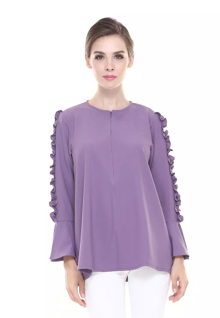 Buy Rina Nichie Basic Groffy Top in Dusty Purple Online | ZALORA Malaysia