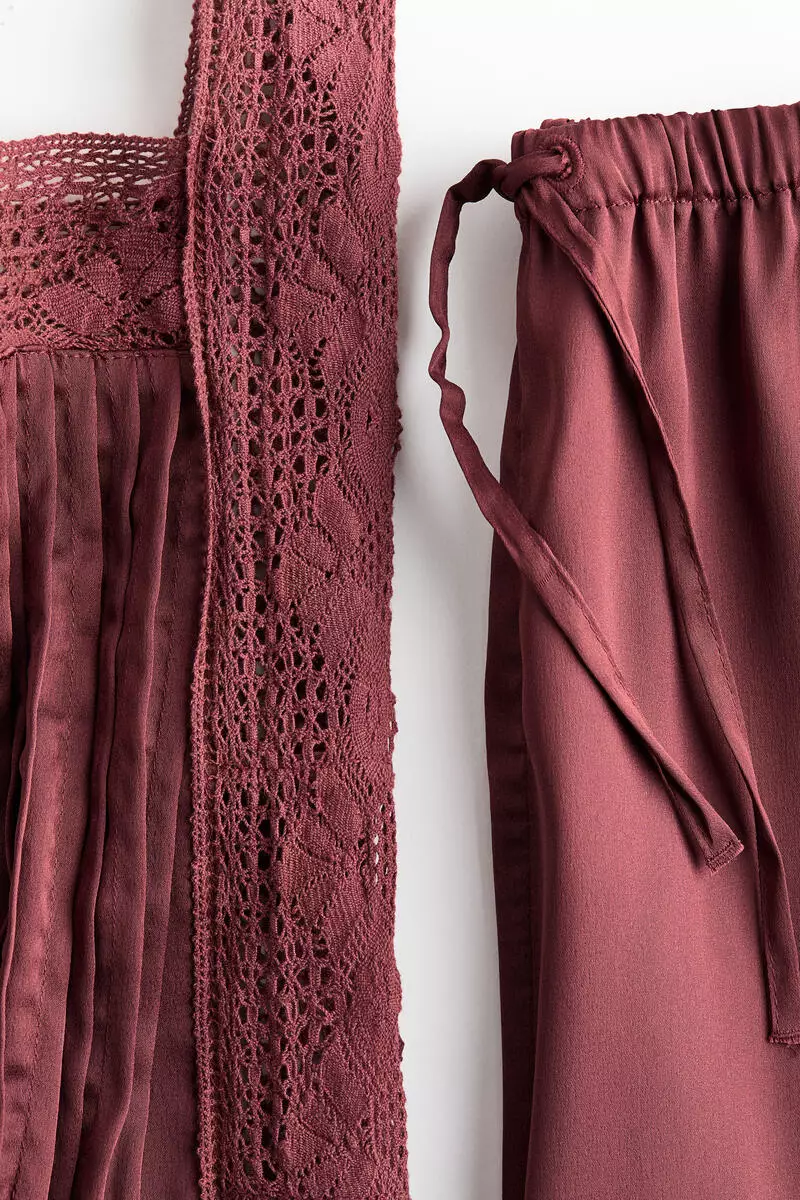 Pintucked satin pyjamas