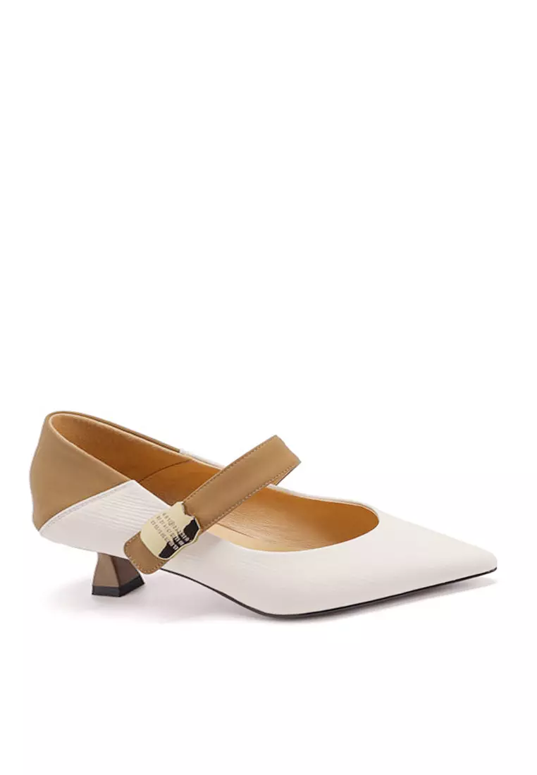 Discount on Twenty Eight Shoes  shoes - SKU: VANSA Color Block Sheep Leather Mary Jane Mid Heels VSW-H-830