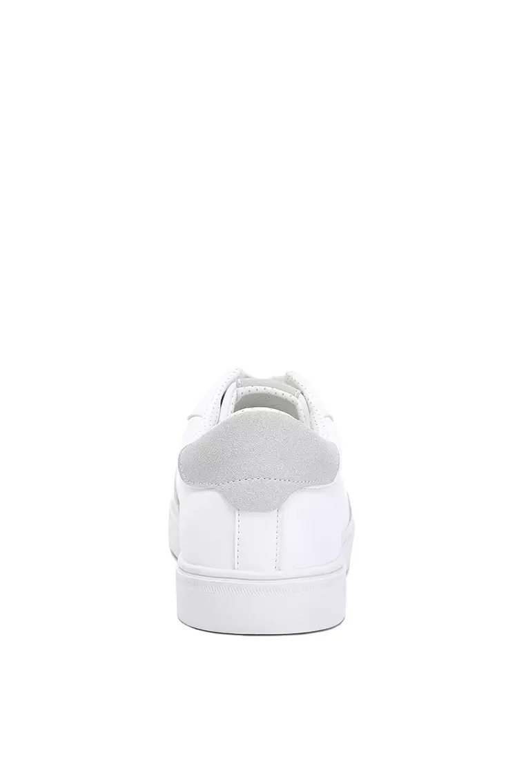 Contrasting Sole Men's Sneakers in White