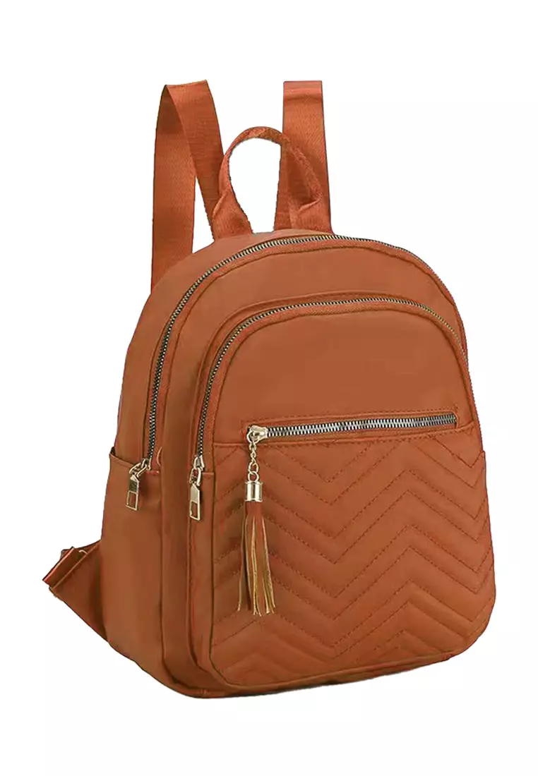 Backpack Purse Tan Vrba Genuine Leather Backpack Purse — Bostanten