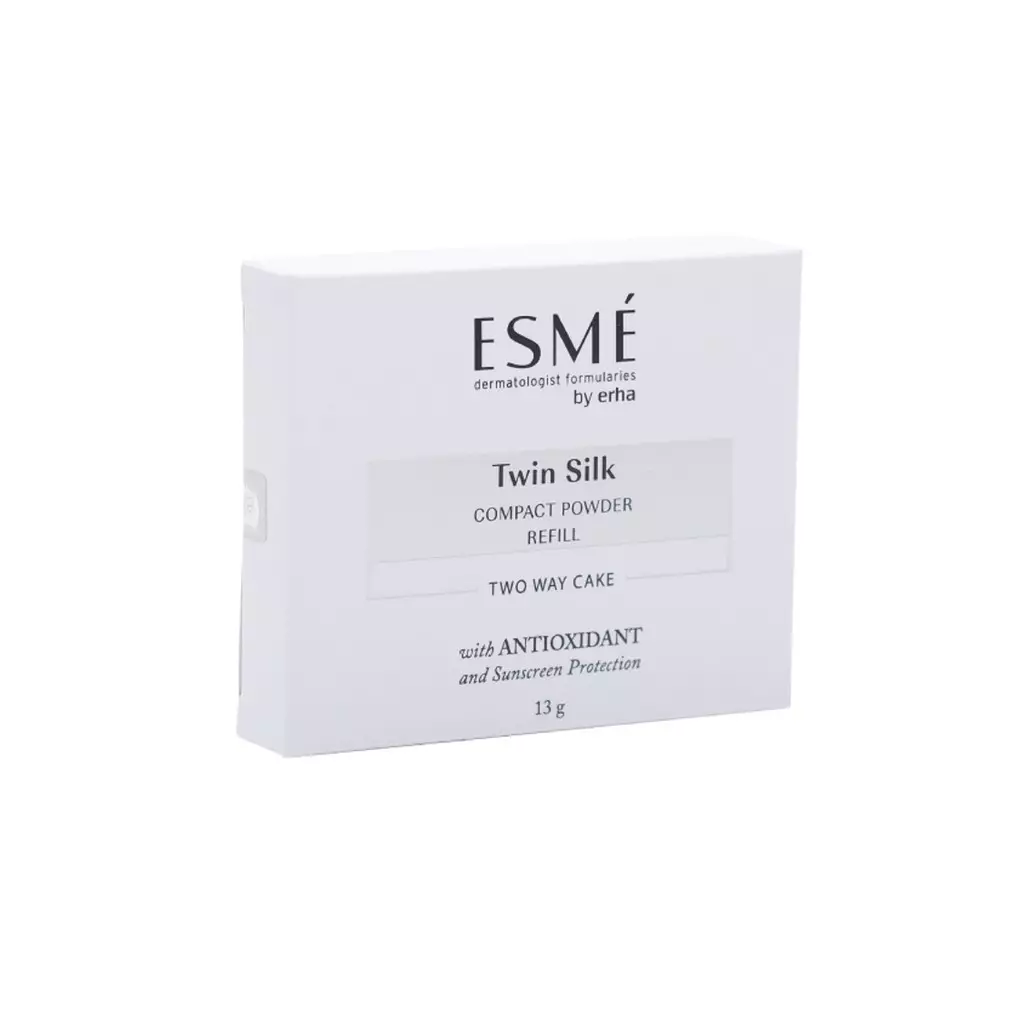 ERHA Esme Refill Twin Silk Compact Powder Light Ivory 13G - Refil Bedak Padat