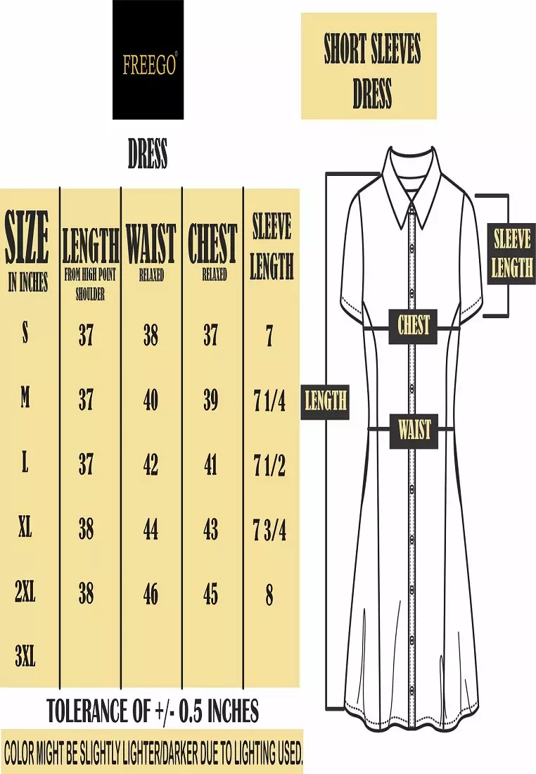 Plain Single Bold Twill Short Sleeve Dress