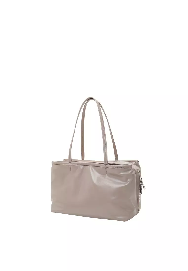 TONA East-West Boston Shoulder Tote Bag II - Warm Toffee