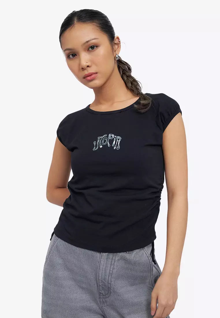 Shirring Fitted Sleeveless Top