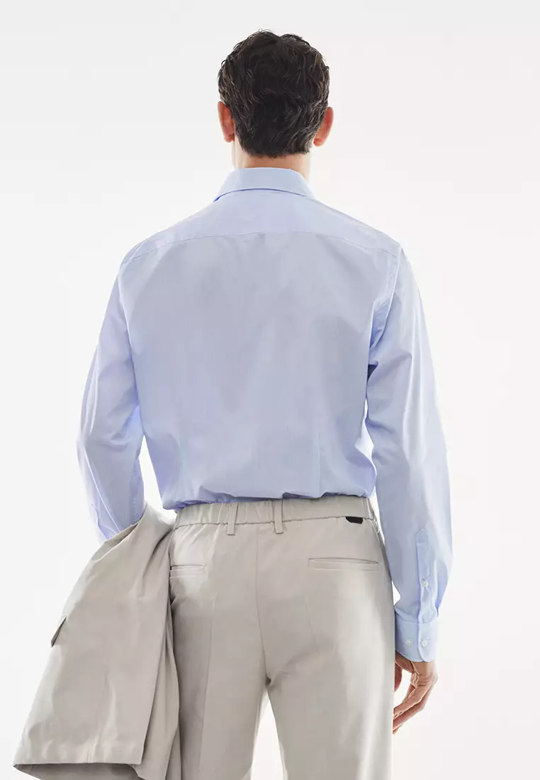 Slim Fit Striped Cotton Shirt