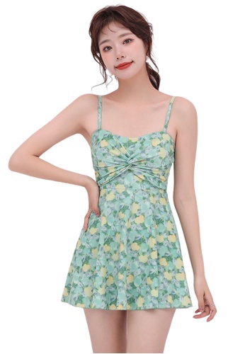 A-IN GIRLS green Sweet Floral One Piece Swimsuit 1A5FEUS857F5CCGS_1