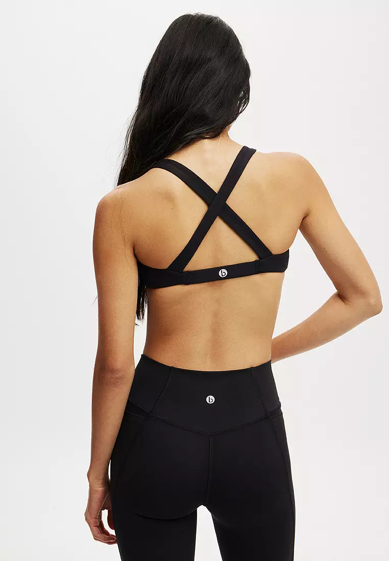 Ultra Soft Plunge Strappy Crop Sports Bra