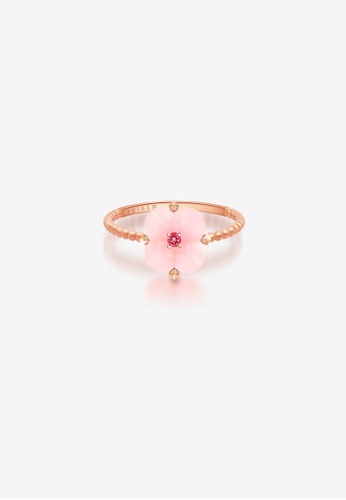 THIALH London gold Fontana di Trevi Mini Pink Opal and Spinel Ring F964CAC747CFDAGS_1