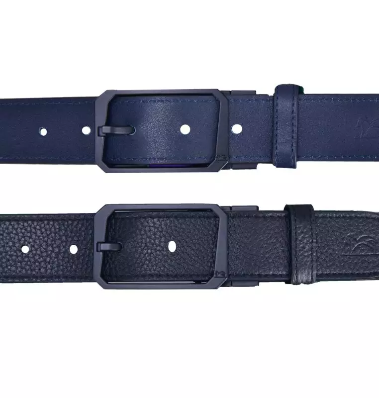 Tumbled Leather Wallet & Matte Black Buckle Belt Combo Gift Set