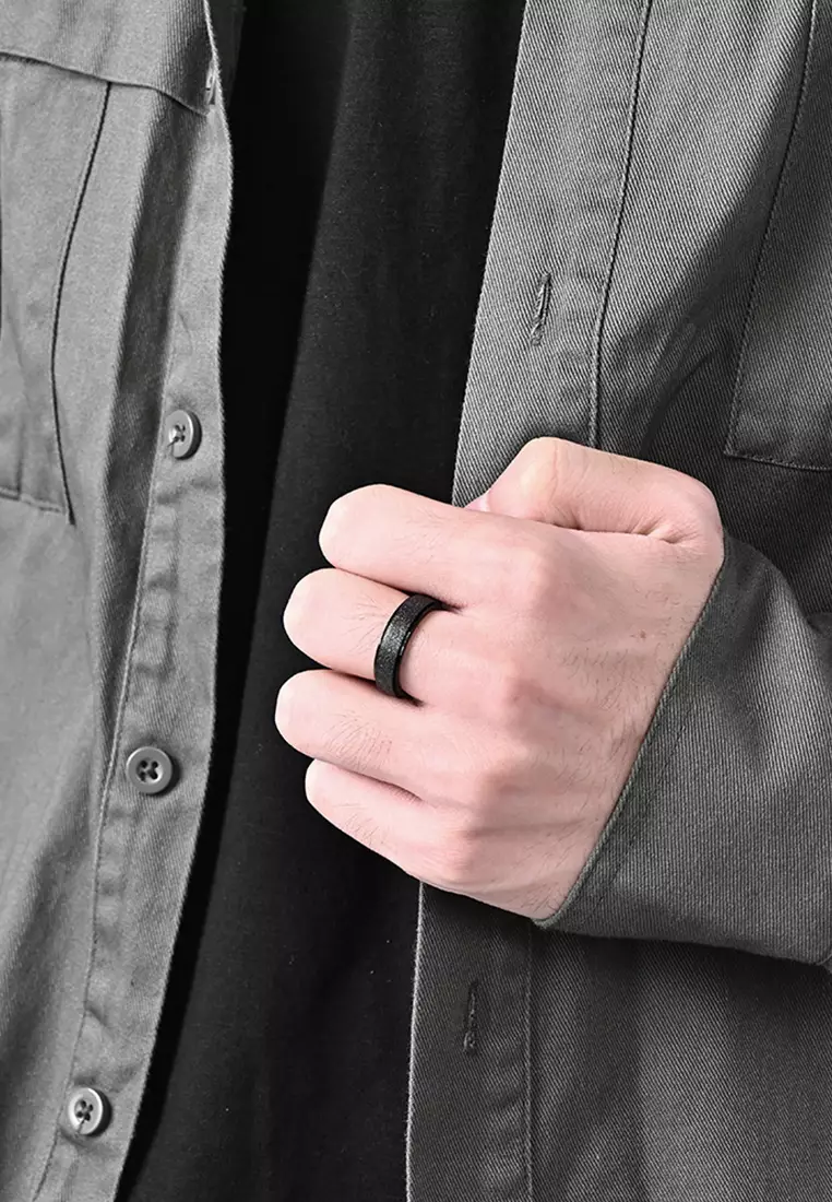 6mm Rotatable Matte Texture Titanium Steel Ring JW QF-JZ116