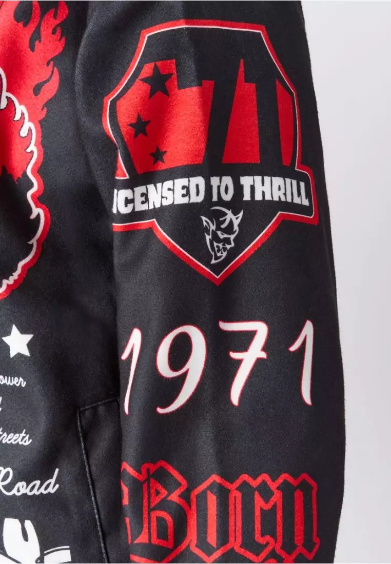 NYC Streetwear - Dodge Demon Varsity Jacket - Black/Red