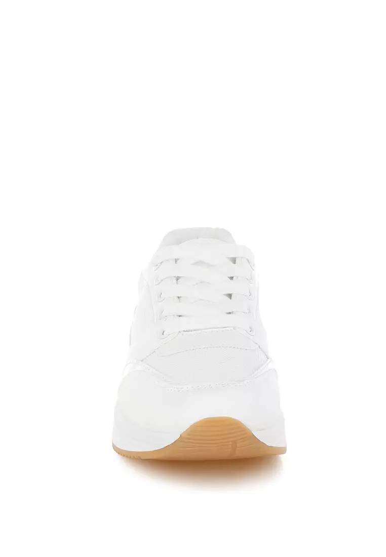 Sepatu Kets Bertali Chunky Mesh Warna Putih